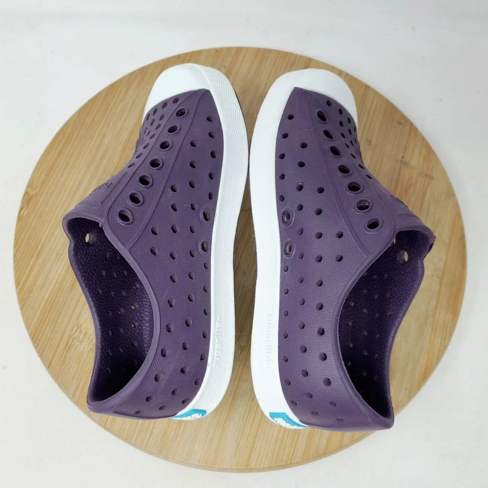 Native Jefferson Shoes Kids 9 Girls Boys Dark Purple Slip On Sandal Play School